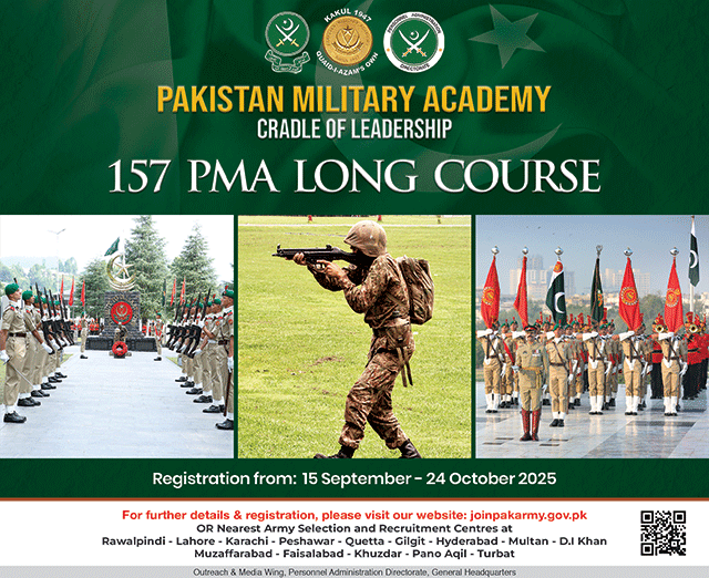 Pakistan Army PMA Long Course 157 Jobs - Online Registration - Eligibility Criteria - Selection Process Advertisement
