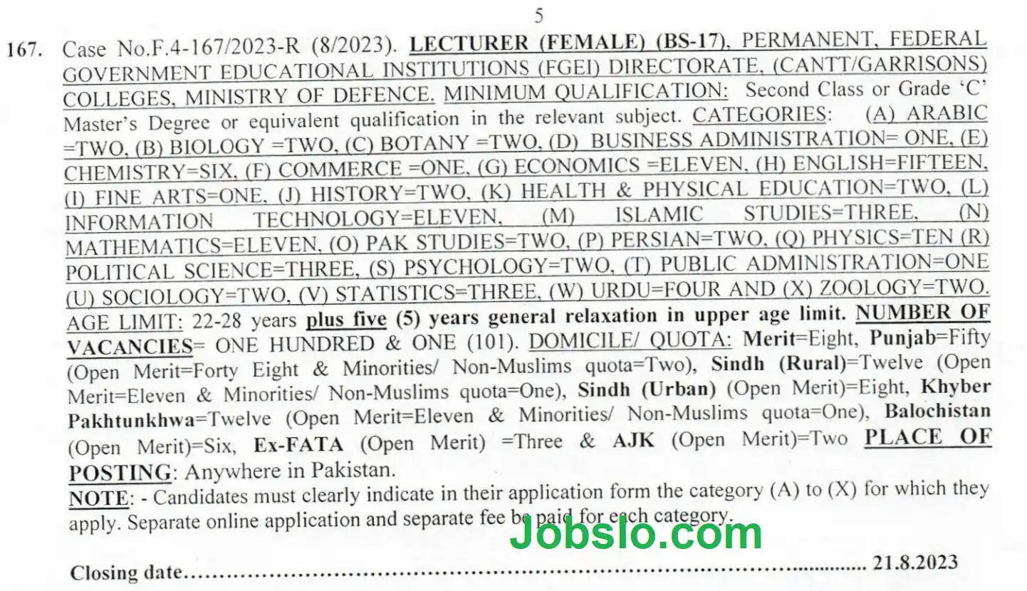 Empower Students, Empower Yourself : FPSC Lecturer Jobs 2023 - Apply Now! Advertisement
