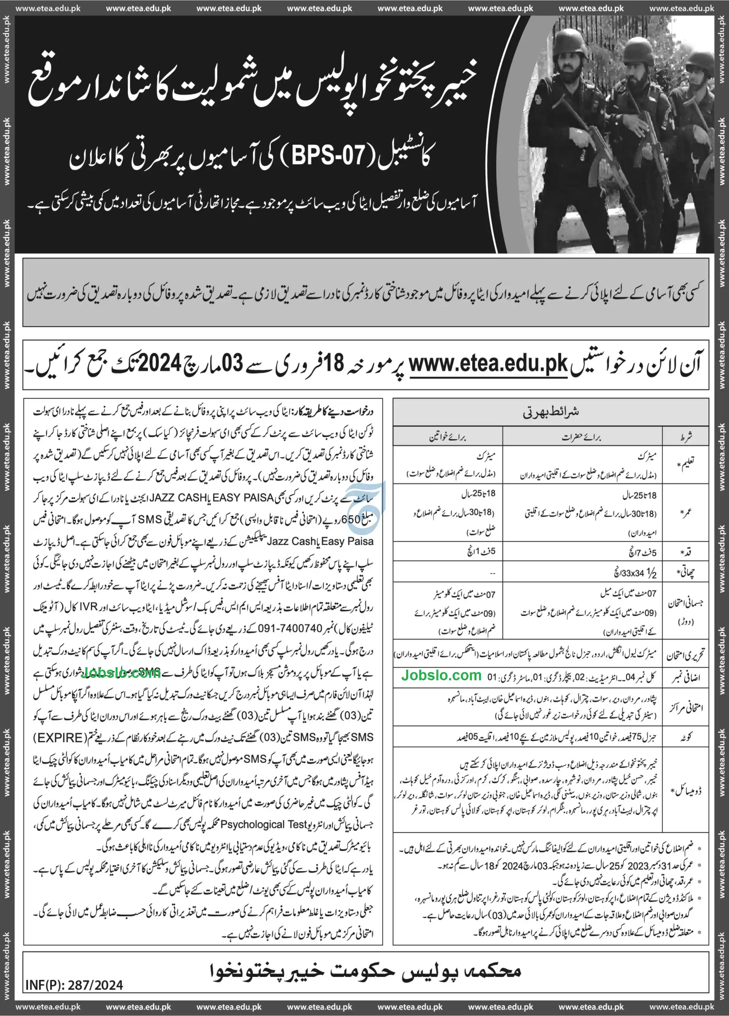 Khyber Pakhtunkhwa Police Jobs Image No - 587