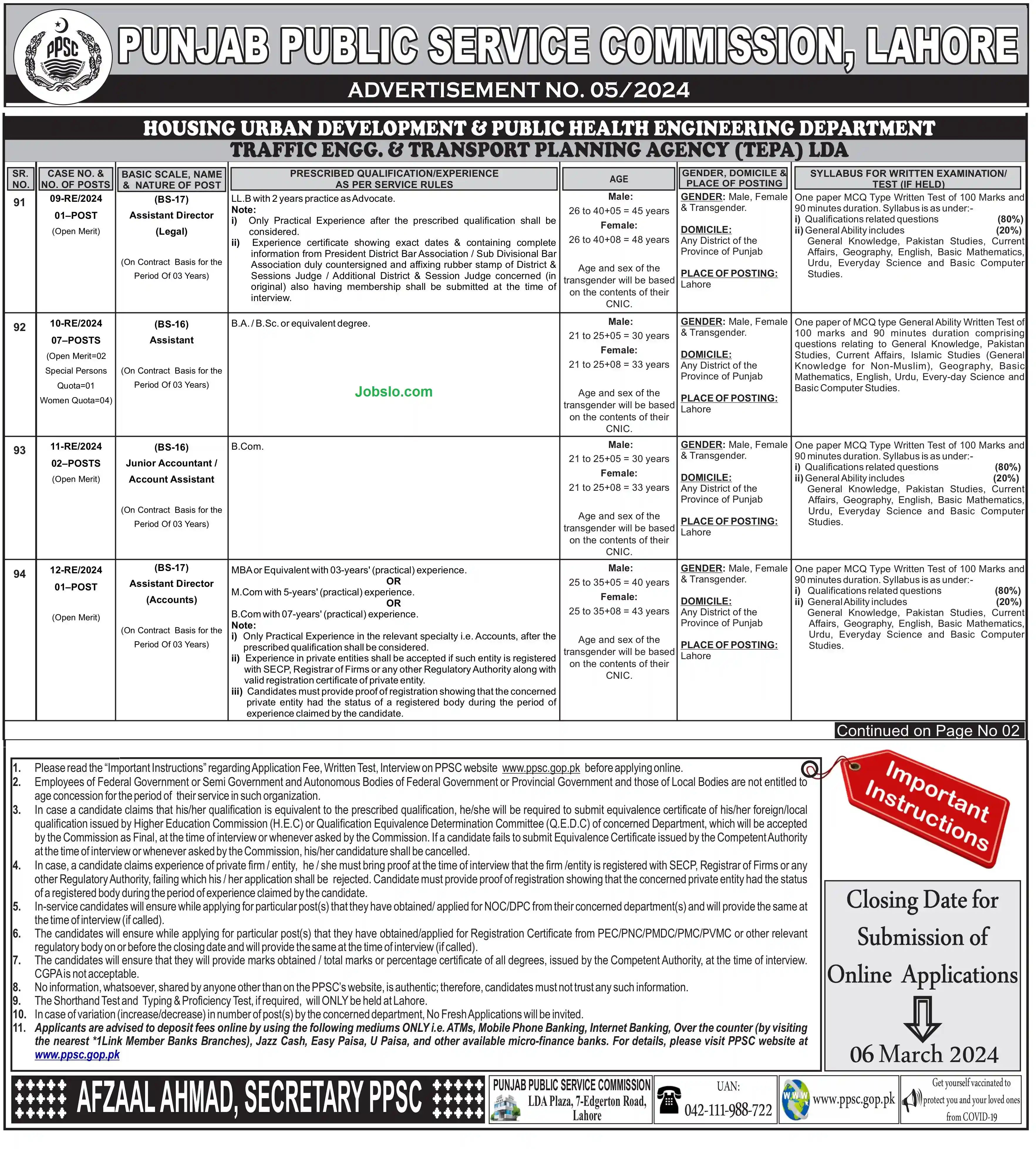 Lahore Development Authority Jobs Image No - 591