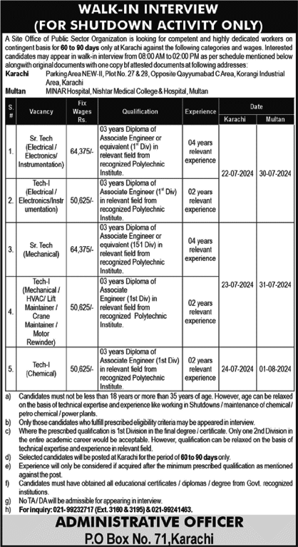 PO Box 71 Karachi Jobs Image No - 636