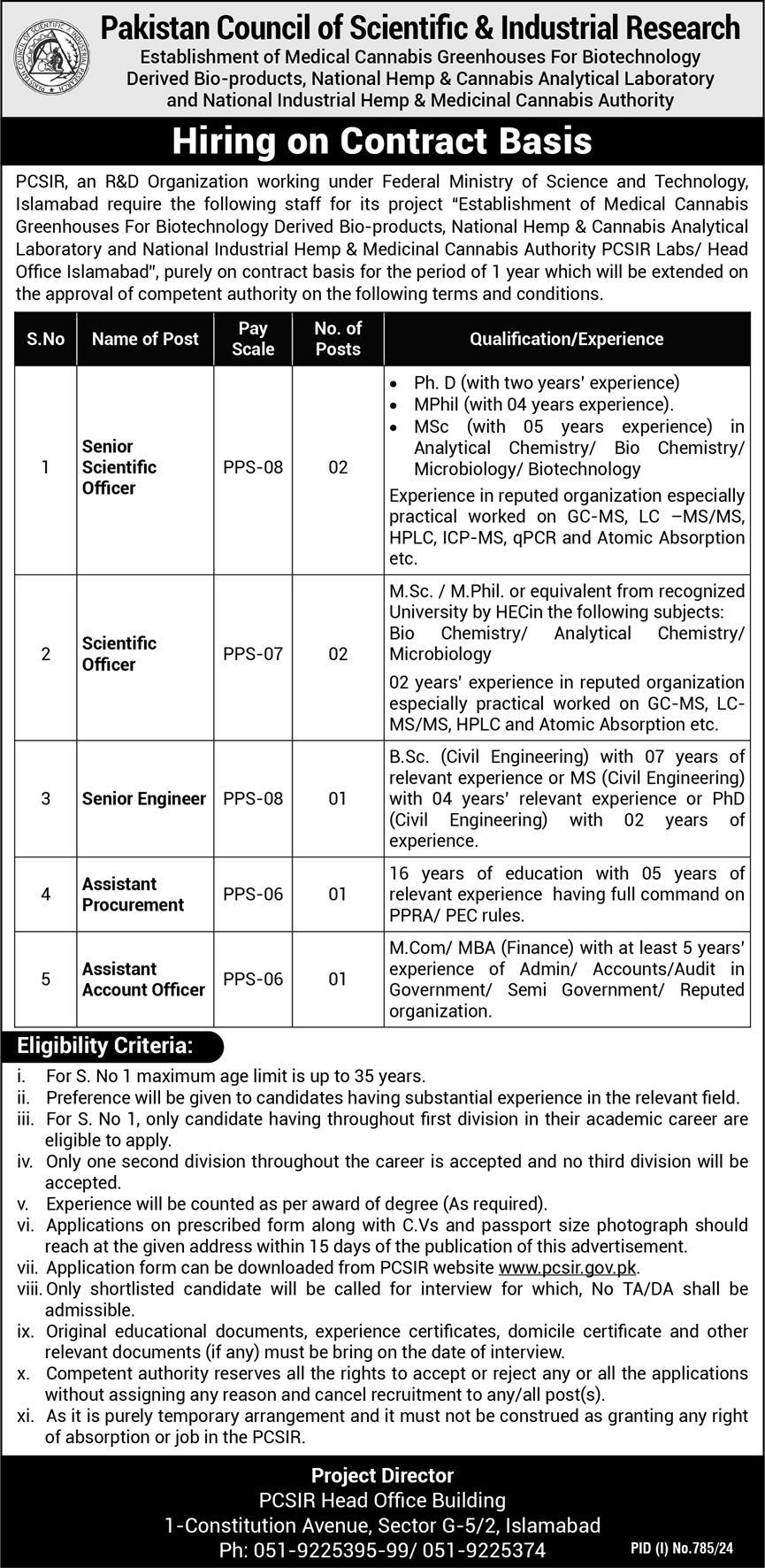 Pakistan Council of Scientific and Industrial Research Jobs Image No - 649