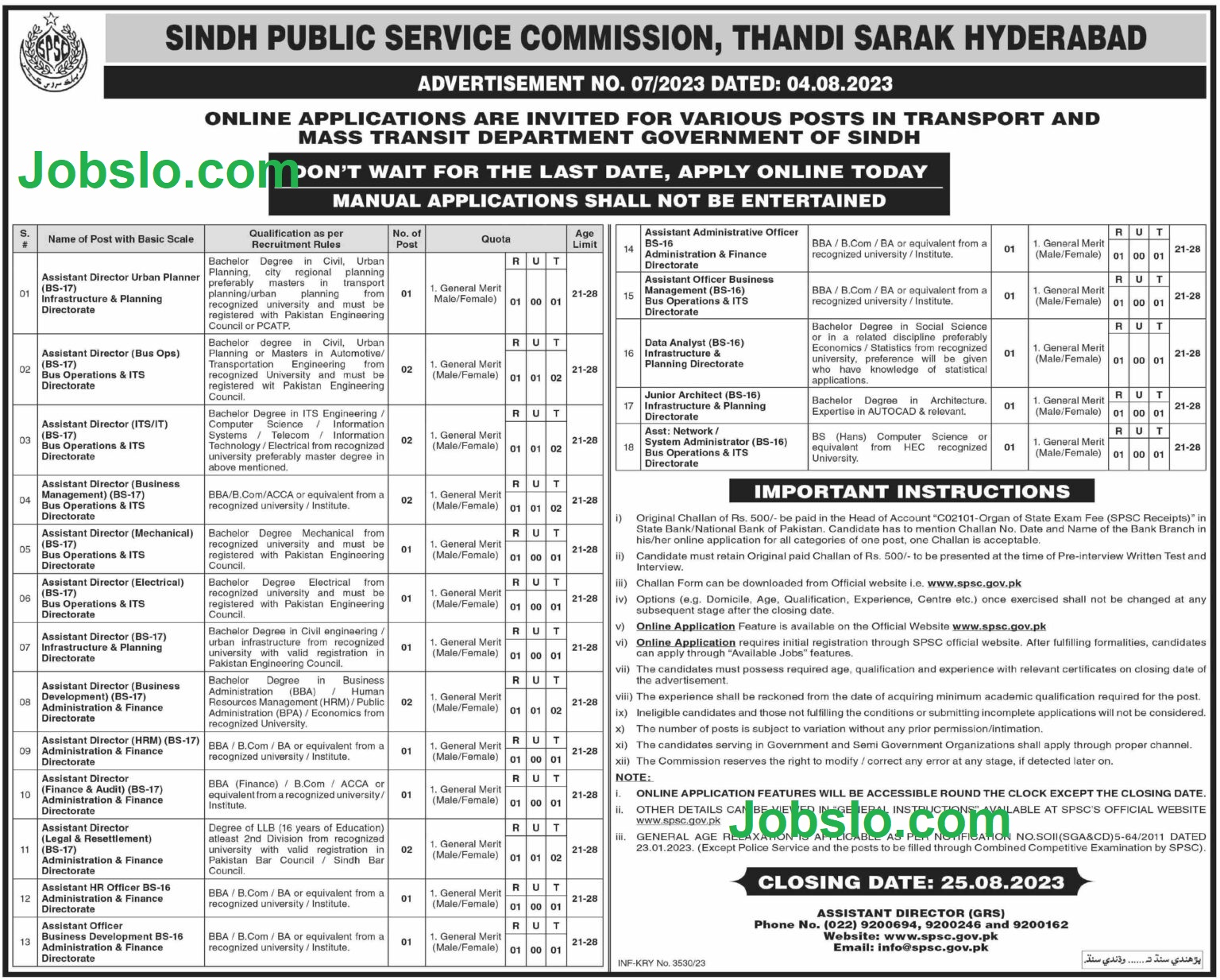 Latest SPSC Jobs Advertisement 2023: Join Sindh Public Service Commission for Exciting Opportunities Advertisement